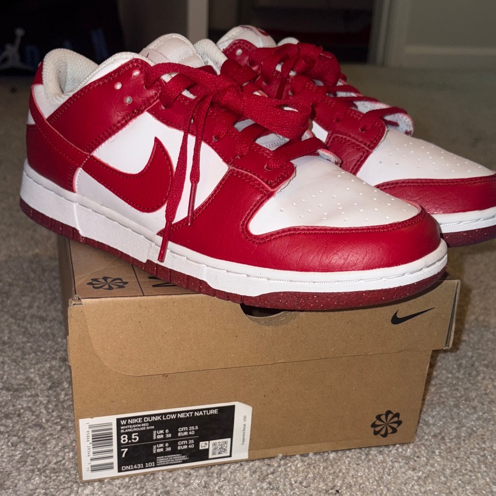 Nike Dunk Low Red and White Sneakers